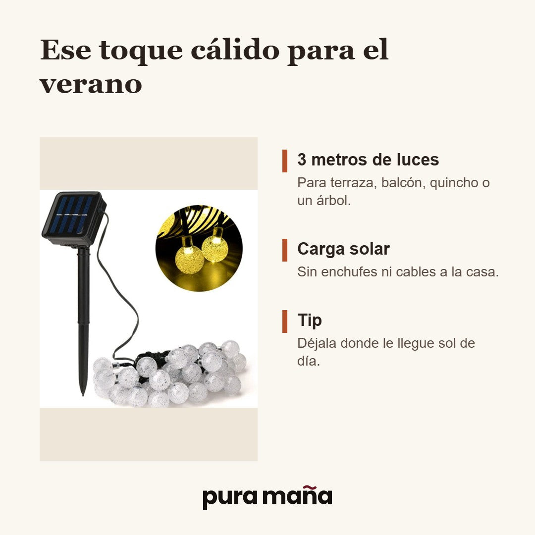 Guirnalda solar de esferas