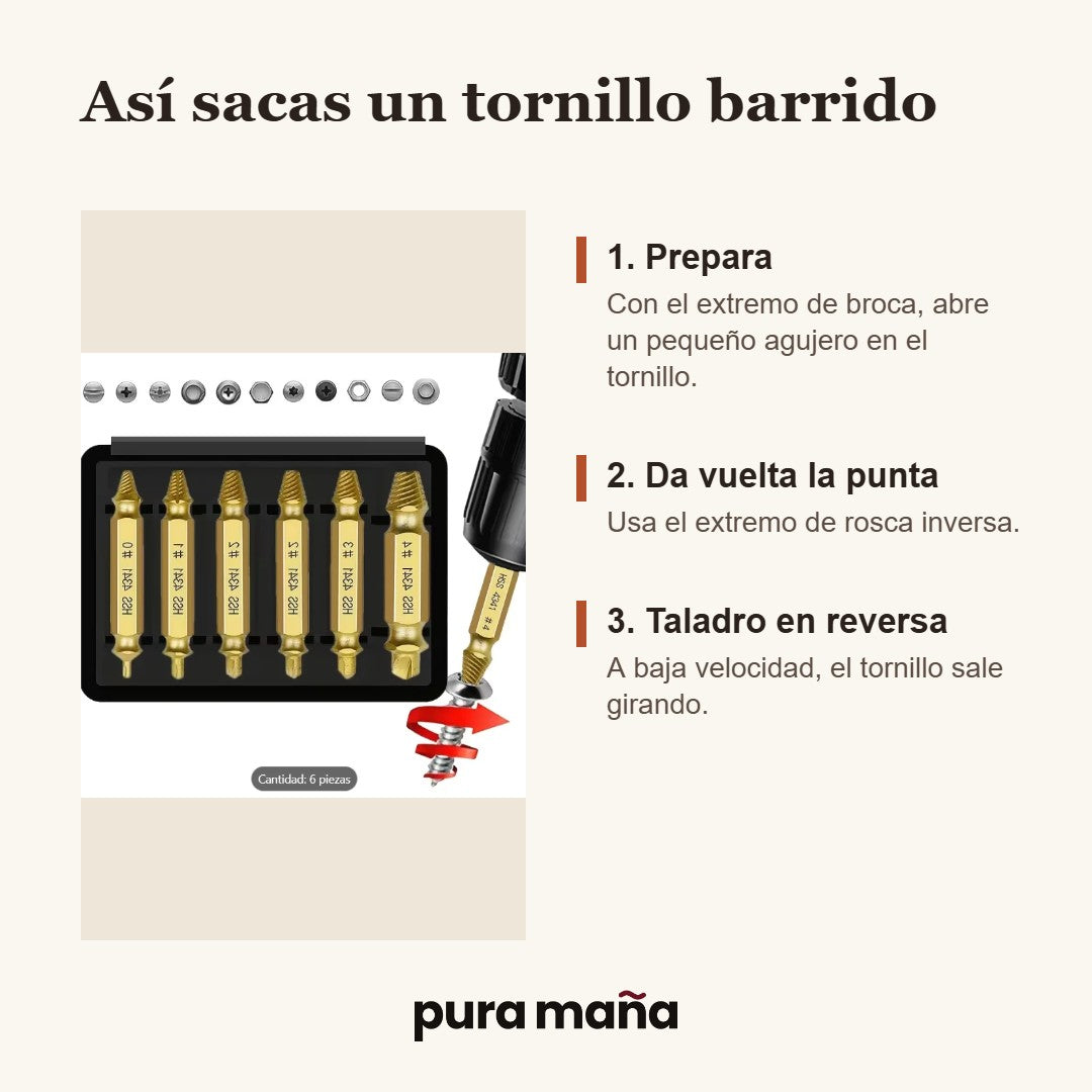 Cómo usar el extractor de tornillos