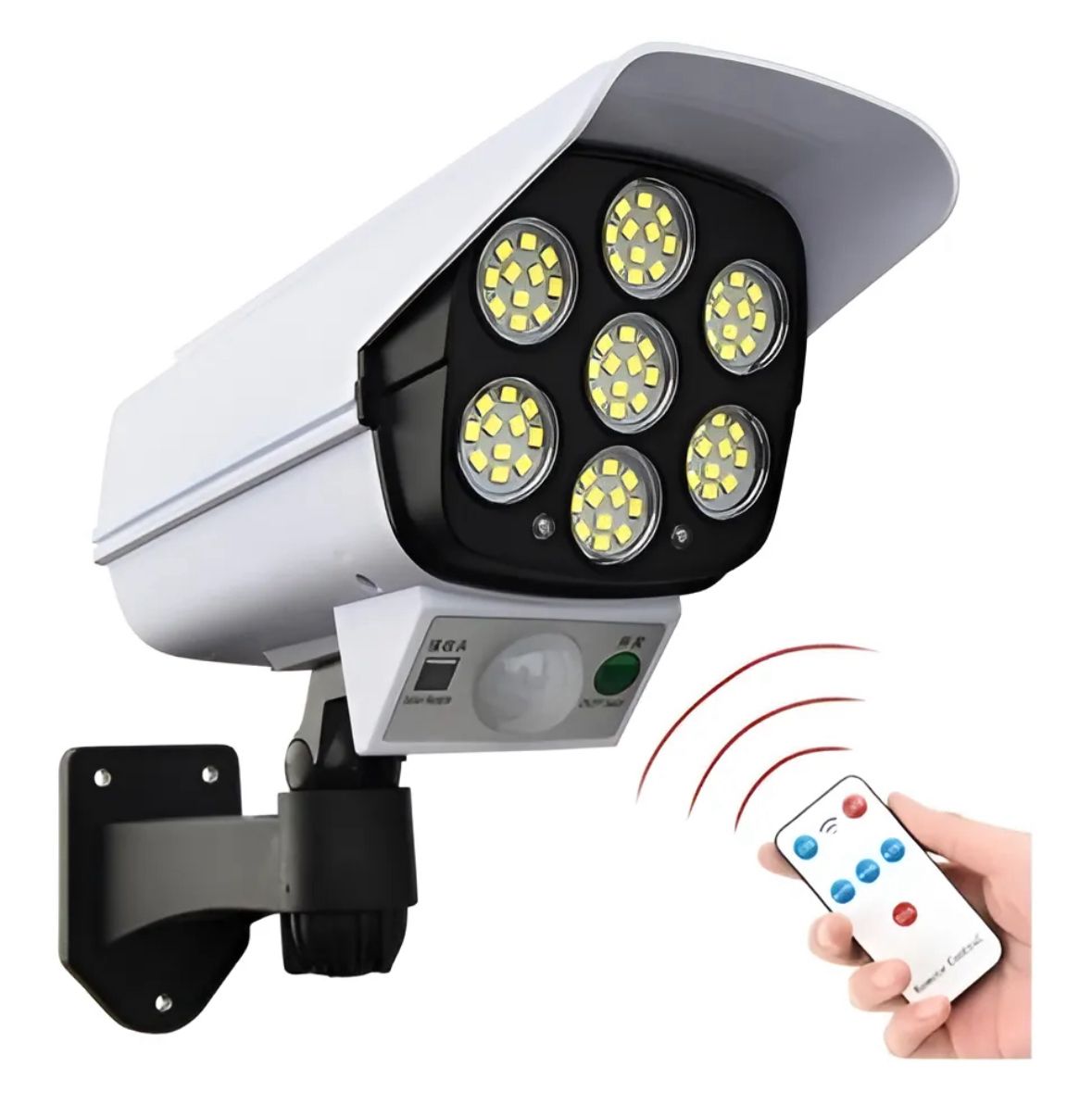 Foco solar tipo cámara con control remoto