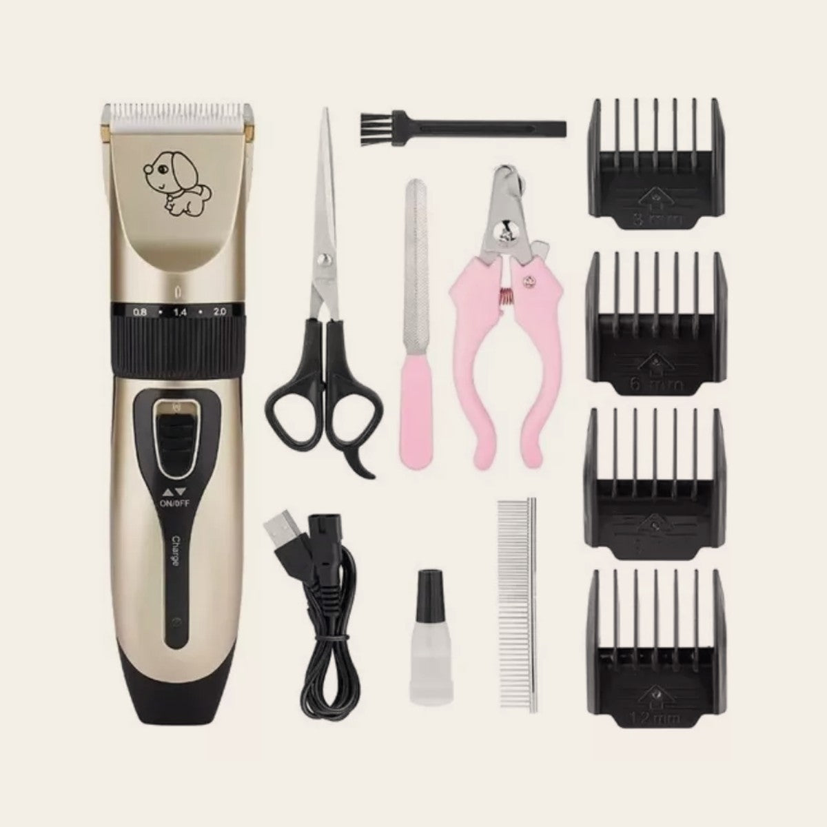Kit peluquería para mascotas con accesorios